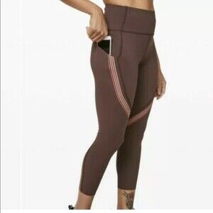 Lululemon Speed Limit Crop leggings Cherry Cola nulux 2